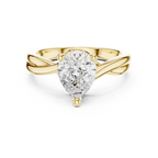 Pear Cut Twisted Solitaire Diamond Engagement Ring