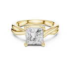 Princess Cut Twisted Solitaire Diamond Engagement Ring