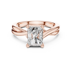 Radiant Cut Twisted Solitaire Diamond Engagement Ring