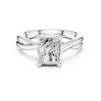 Radiant Cut Twisted Solitaire Diamond Engagement Ring
