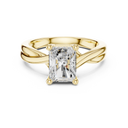 Radiant Cut Twisted Solitaire Diamond Engagement Ring