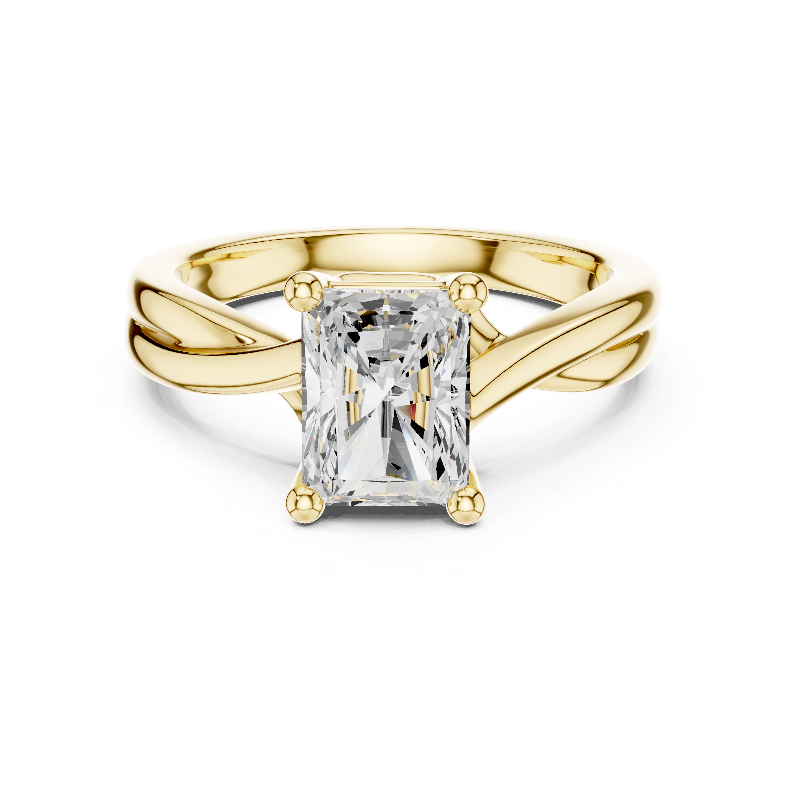Radiant Cut Twisted Solitaire Diamond Engagement Ring