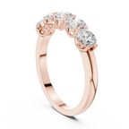 Five Stone Round Diamond Anniversary Ring in Rose Gold