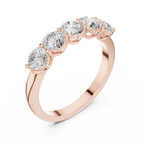 Five Stone Round Diamond Anniversary Ring in Rose Gold