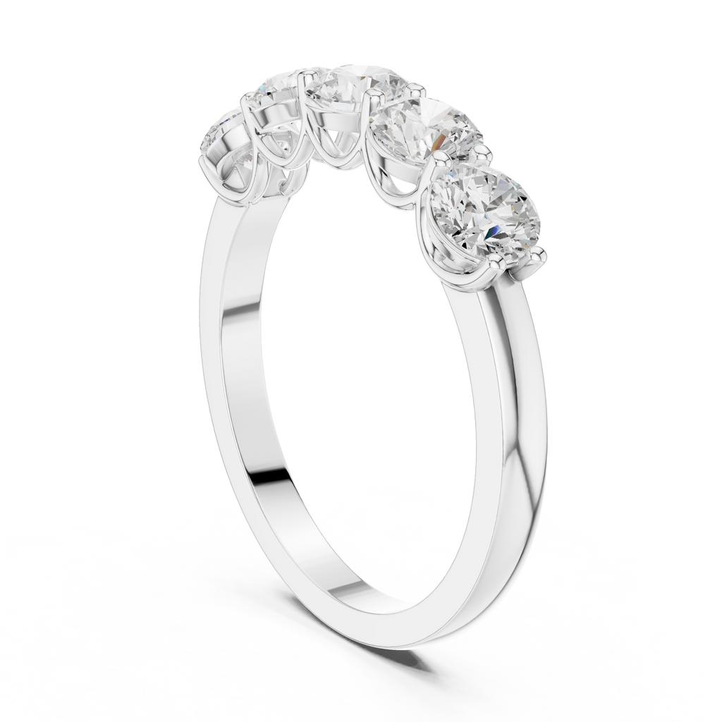 Five Stone Round Diamond Anniversary Ring in Rose Gold