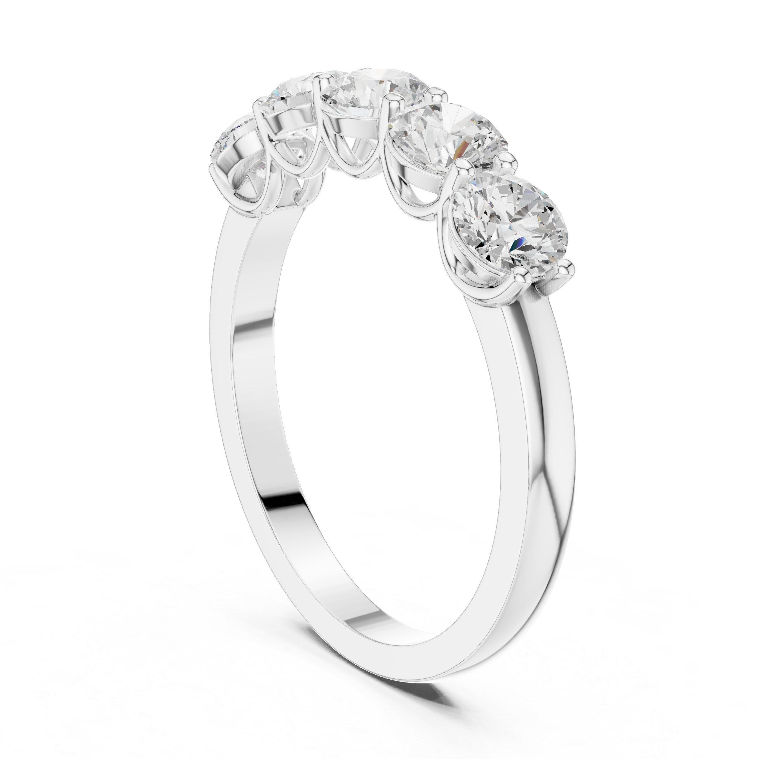 Five Stone Round Diamond Anniversary Ring in Rose Gold