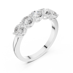 Five Stone Round Diamond Anniversary Ring in Rose Gold