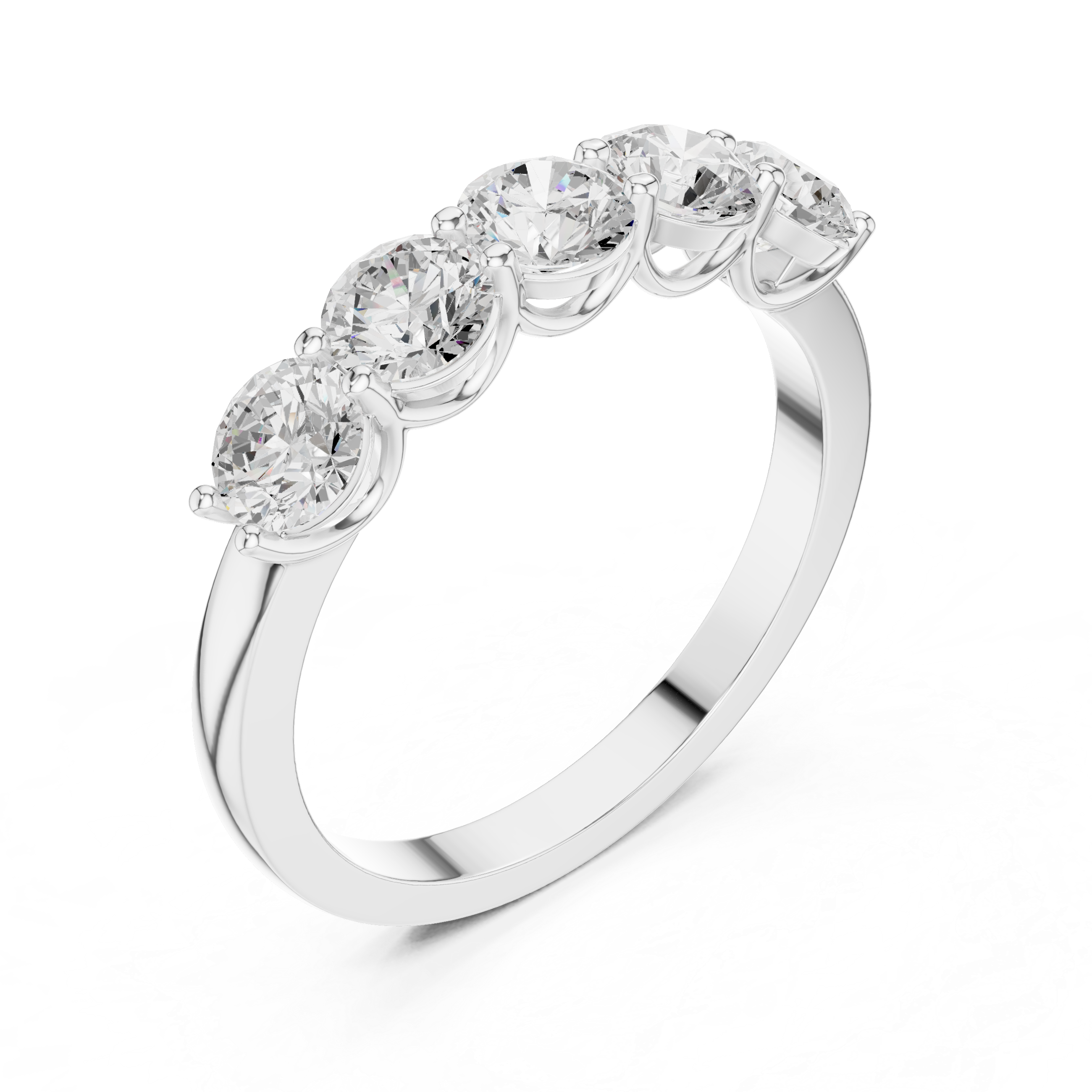 Five Stone Round Diamond Anniversary Ring in Rose Gold
