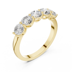 Five Stone Round Diamond Anniversary Ring in Rose Gold