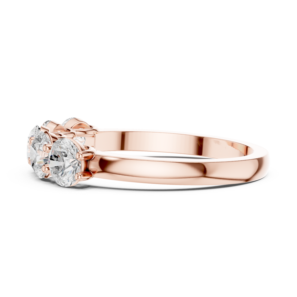 Five Stone Round Diamond Anniversary Ring in Rose Gold