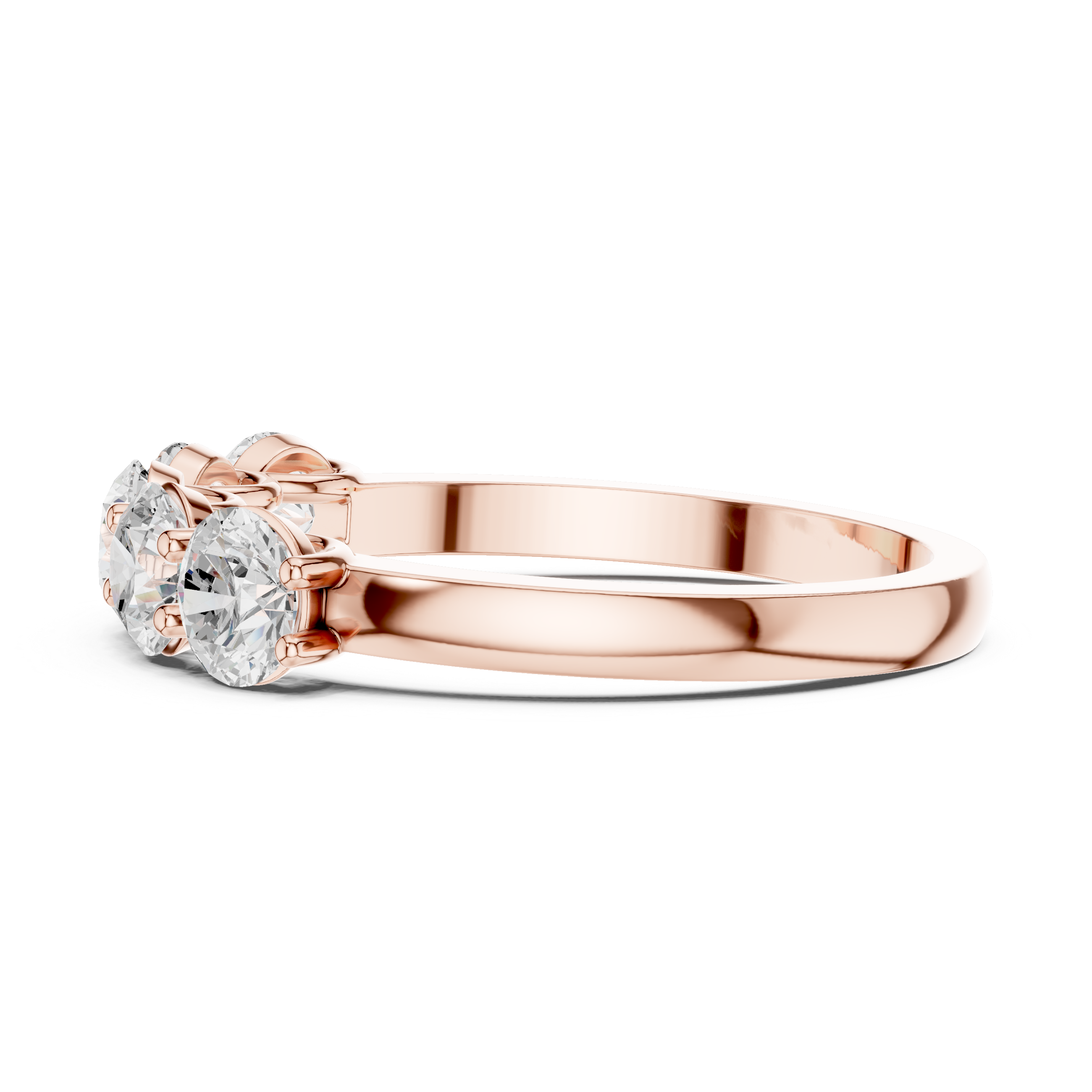 Five Stone Round Diamond Anniversary Ring in Rose Gold
