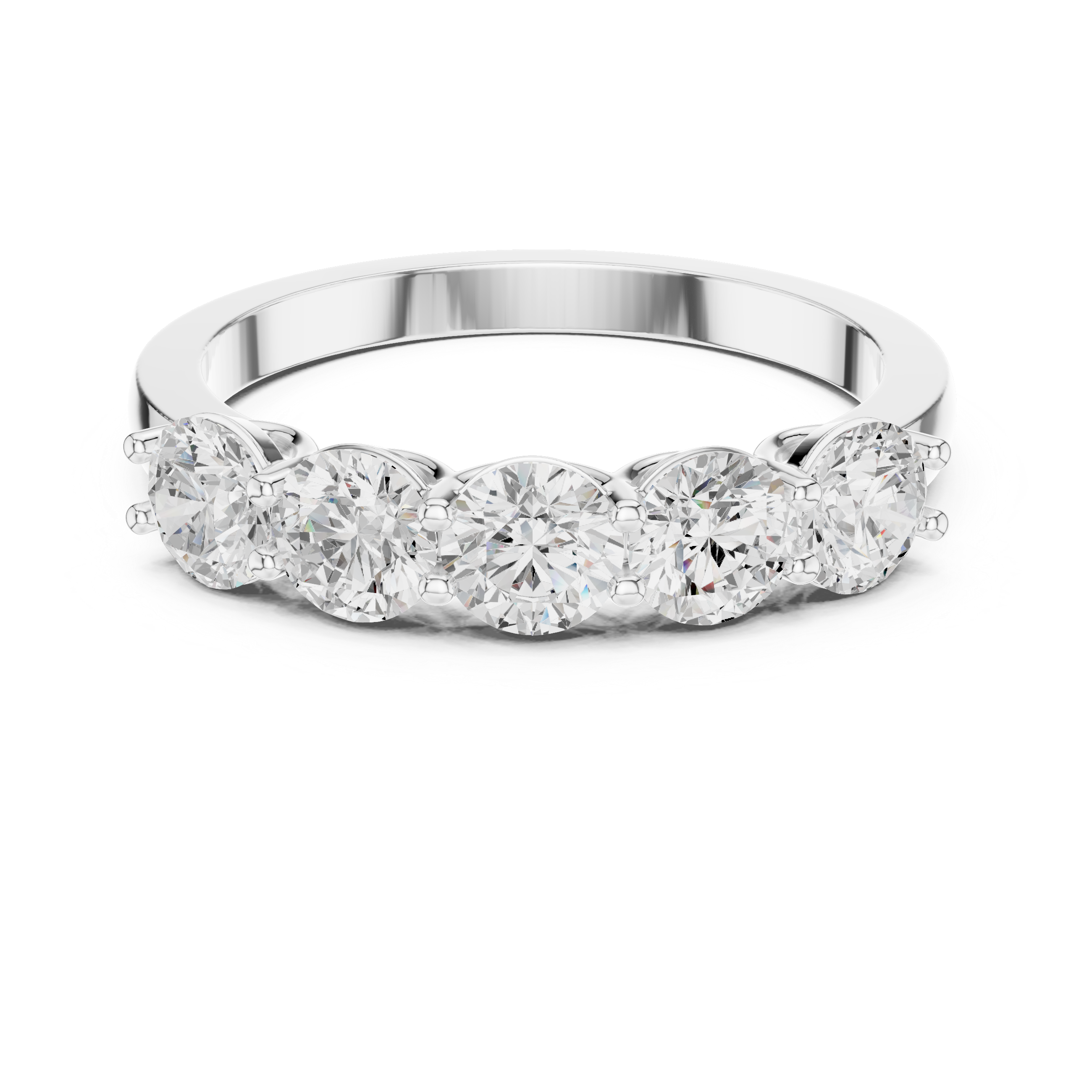 Five Stone Round Diamond Anniversary Ring in Rose Gold