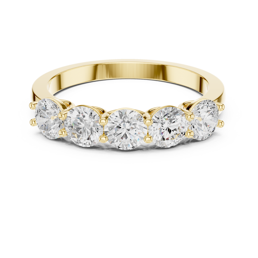 Five Stone Round Diamond Anniversary Ring in Rose Gold
