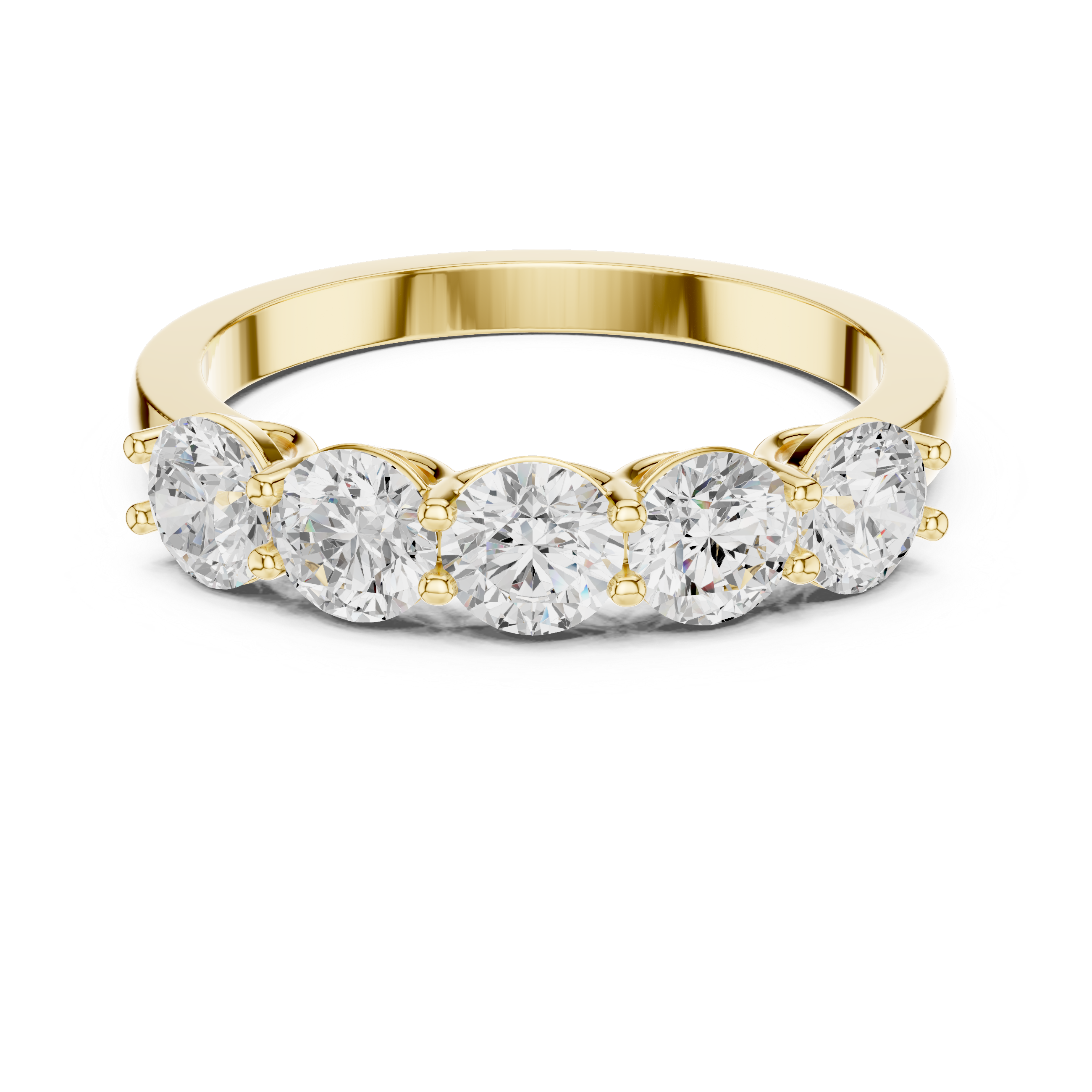 Five Stone Round Diamond Anniversary Ring in Rose Gold