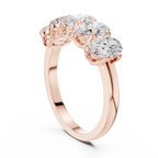 Five Oval Cut Diamond Anniversary Ring in Rose Gold