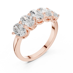 Five Oval Cut Diamond Anniversary Ring in Rose Gold