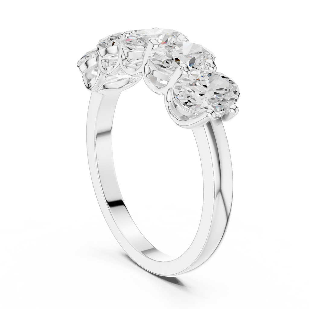 Five Oval Cut Diamond Anniversary Ring in Rose Gold