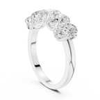 Five Oval Cut Diamond Anniversary Ring in Rose Gold