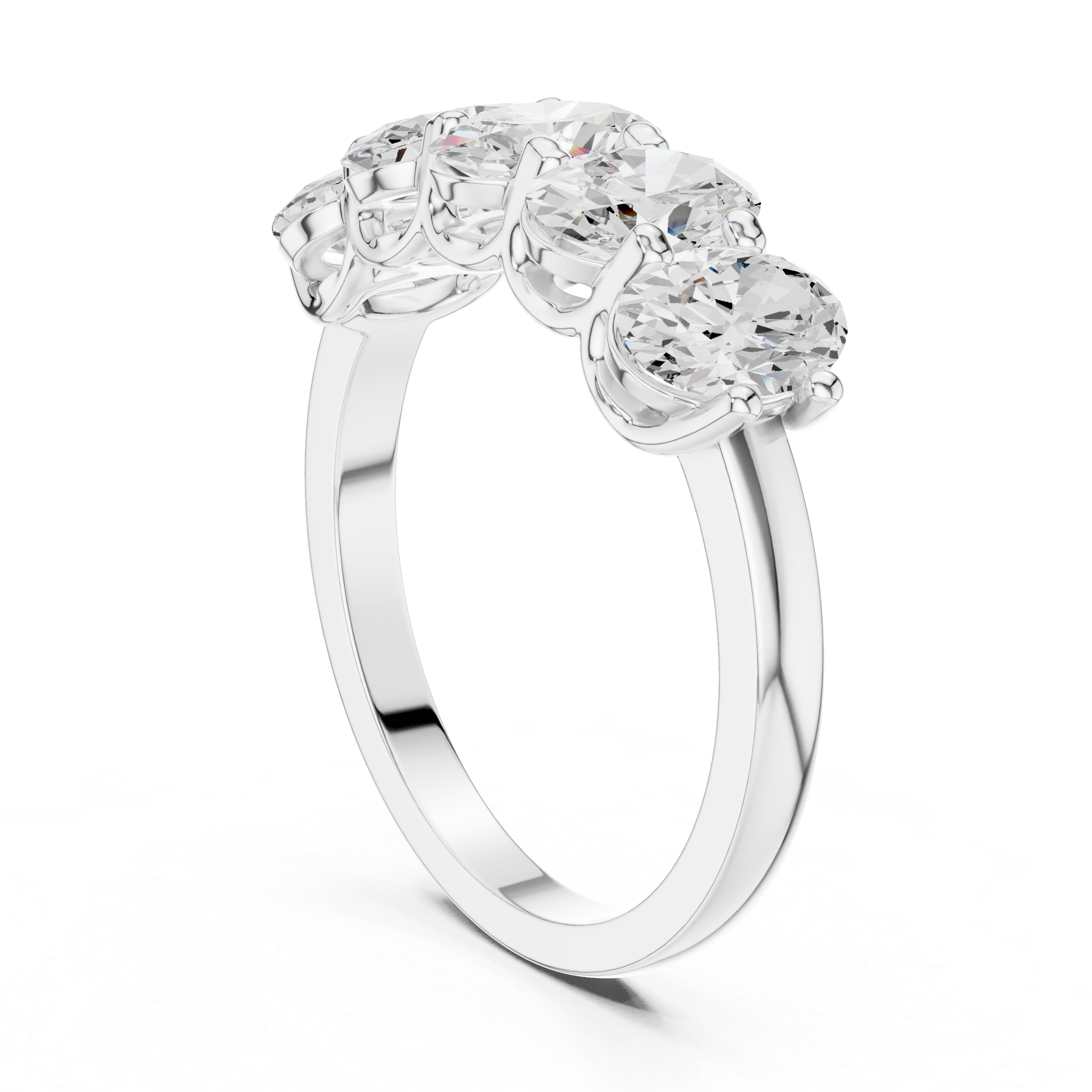 Five Oval Cut Diamond Anniversary Ring in Rose Gold