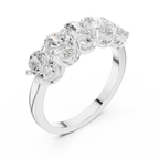 Five Oval Cut Diamond Anniversary Ring in Rose Gold