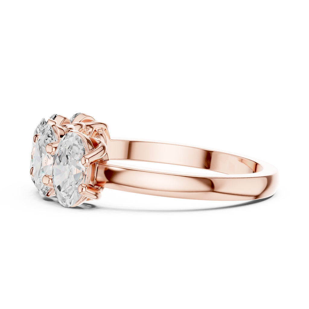 Five Oval Cut Diamond Anniversary Ring in Rose Gold