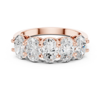 Five Oval Cut Diamond Anniversary Ring in Rose Gold