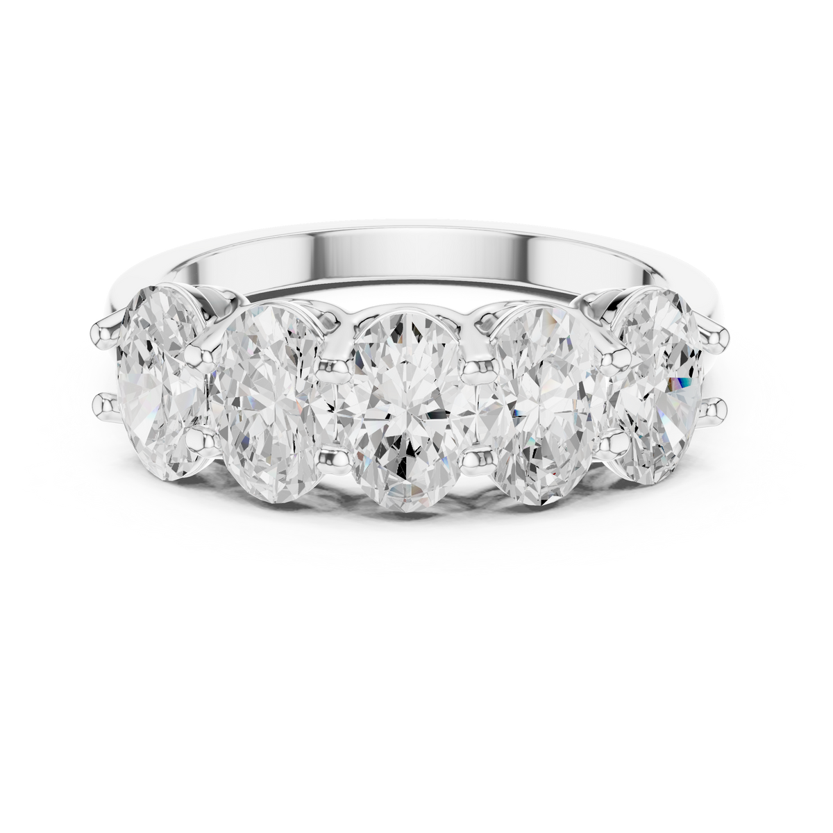Five Oval Cut Diamond Anniversary Ring — Jewelix Atelier