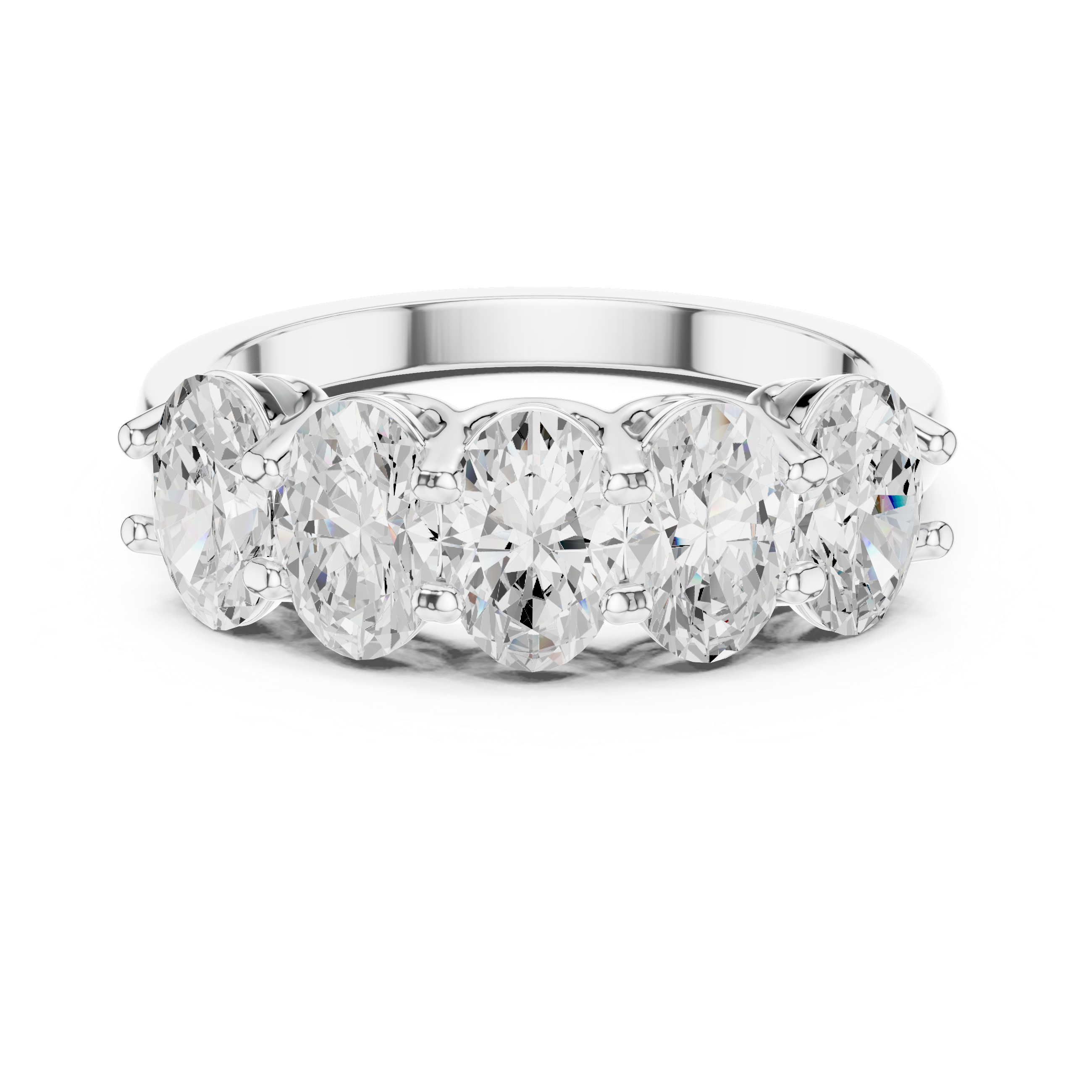 Five Oval Cut Diamond Anniversary Ring in Rose Gold