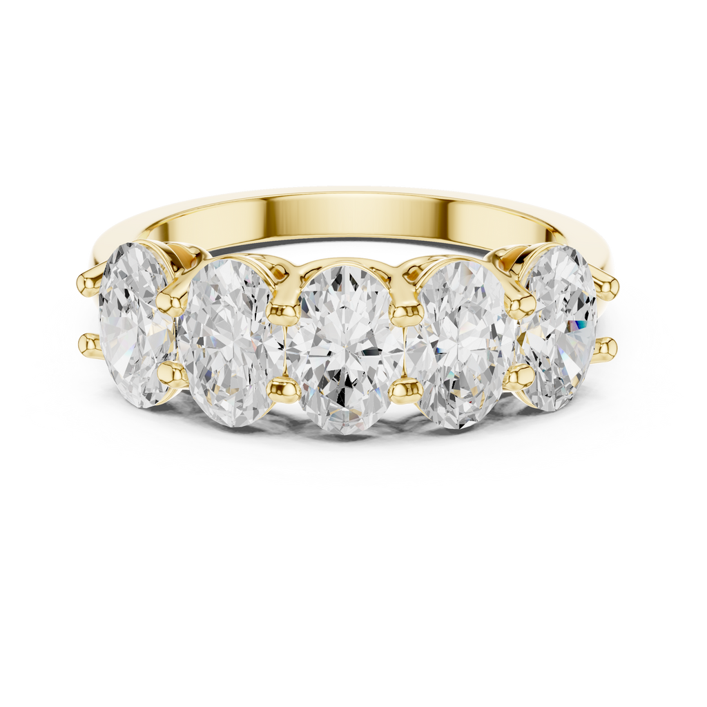 Five Oval Cut Diamond Anniversary Ring in Rose Gold