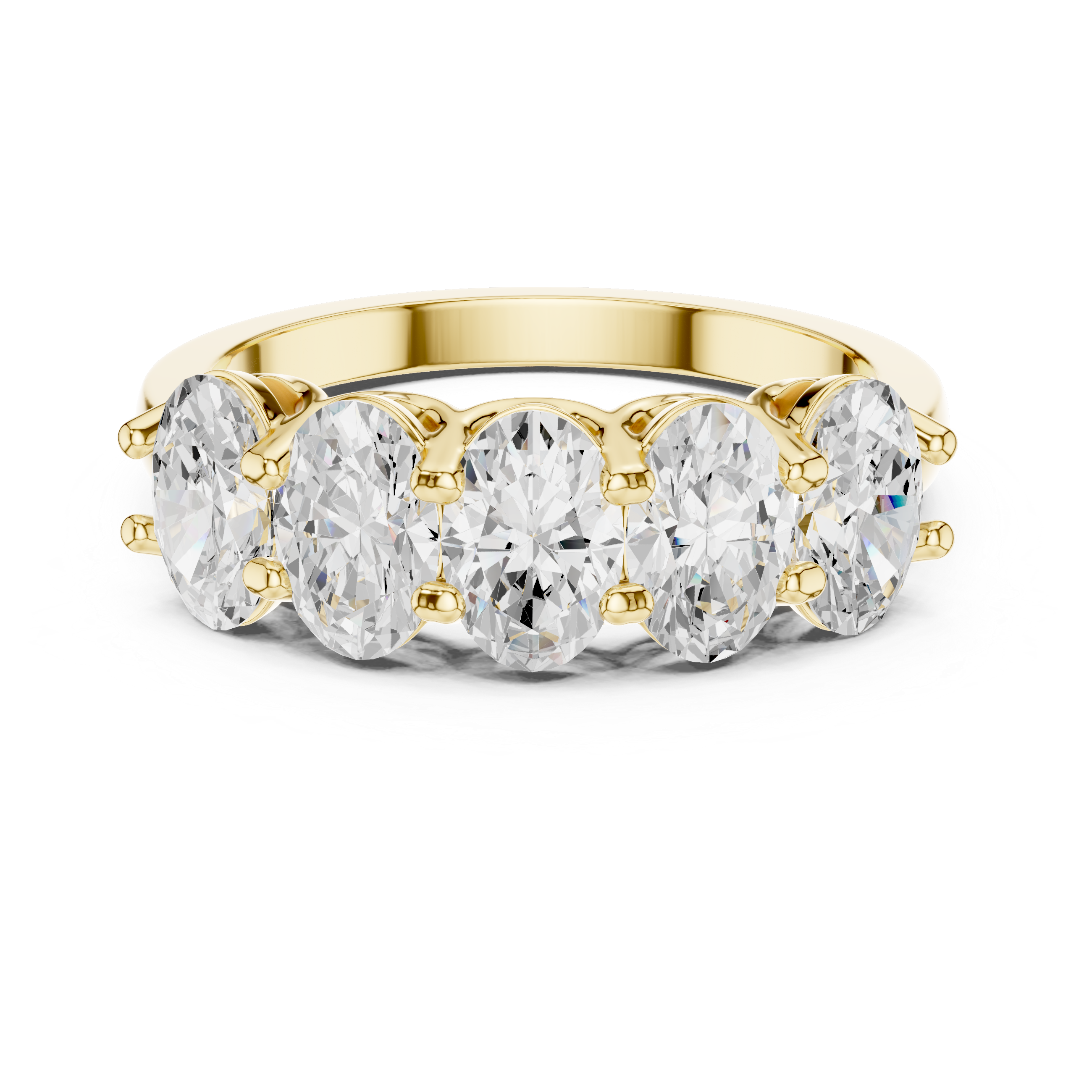 Five Oval Cut Diamond Anniversary Ring in Rose Gold