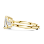 Emerald Cut Three Stone Diamond Engagement Ring with Tapered Baguette Side Stones