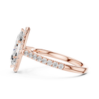 Marquise Cut Halo Diamond Engagement Ring with Pavé Band
