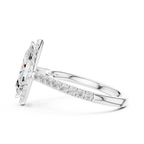 Marquise Cut Halo Diamond Engagement Ring with Pavé Band