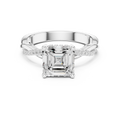 Asscher Cut Twisted Pave Diamond Engagement Ring
