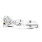 Cushion Cut Twisted Pave Diamond Engagement Ring