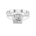 Cushion Cut Twisted Pave Diamond Engagement Ring