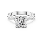 Cushion Cut Twisted Pave Diamond Engagement Ring