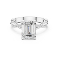 Emerald Cut Twisted Pave Diamond Engagement Ring