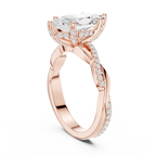 Marquise Cut Twisted Pave Diamond Engagement Ring