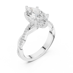Marquise Cut Twisted Pave Diamond Engagement Ring