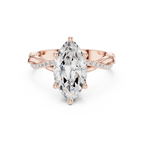 Marquise Cut Twisted Pave Diamond Engagement Ring