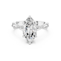Marquise Cut Twisted Pave Diamond Engagement Ring