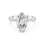 Marquise Cut Twisted Pave Diamond Engagement Ring