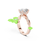 Oval Cut Twisted Pave Diamond Engagement Ring