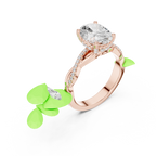 Oval Cut Twisted Pave Diamond Engagement Ring