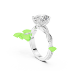 Oval Cut Twisted Pave Diamond Engagement Ring