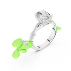 Oval Cut Twisted Pave Diamond Engagement Ring