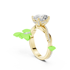Oval Cut Twisted Pave Diamond Engagement Ring