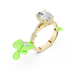 Oval Cut Twisted Pave Diamond Engagement Ring