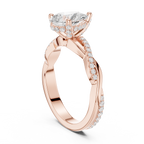 Pear Cut Twisted Pave Diamond Engagement Ring